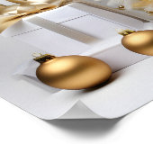 Abstracte witte kerstboom met gouden accenten poster (Hoek)