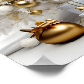 Abstracte witte kerstboom met gouden accenten poster (Hoek)