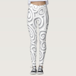 Abstracte witte Leggings met schuifwiel
