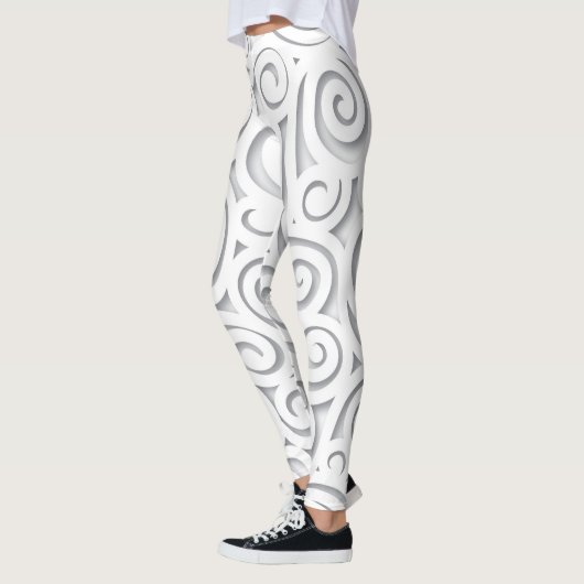 Abstracte witte Leggings met schuifwiel (Links)
