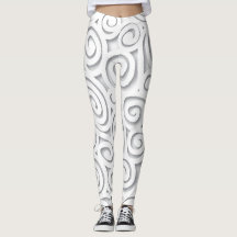 Abstracte witte Leggings met schuifwiel