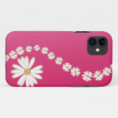 Abstracte witte madeliefjes op roze iPhone 5 hoesj Case-Mate iPhone Case (Achterkant (horizontaal))