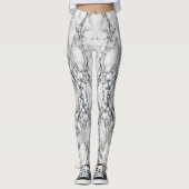 Abstracte witte marmeren stenen Leggings (Voorkant)