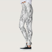 Abstracte witte marmeren stenen Leggings (Links)