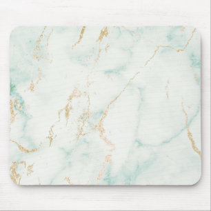 Abstracte witte Mint Green Gold Marble Muismat