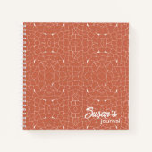 Abstracte witte mozaïek op Terra Cotta Bullet Notitieboek (Voorkant)