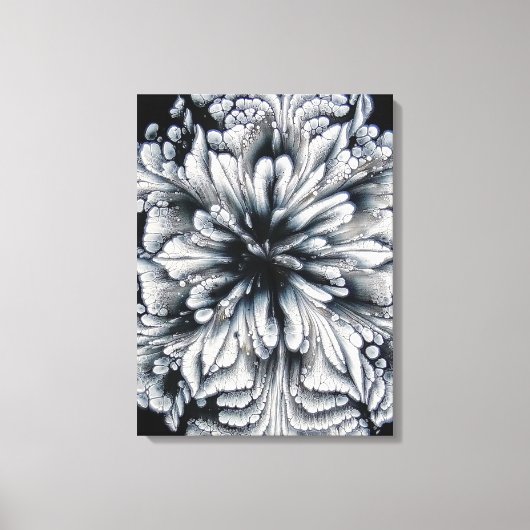 Abstracte witte olieverf bloemkunst canvas afdruk (Voorkant)