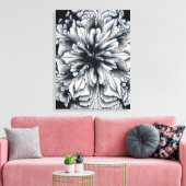 Abstracte witte olieverf bloemkunst canvas afdruk (Insitu (Woonkamer))