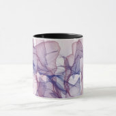 Abstracte witte rode blauwe en paarse waterverf mok (Midden)