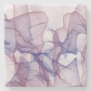 Abstracte witte rode blauwe en paarse waterverf stenen onderzetter