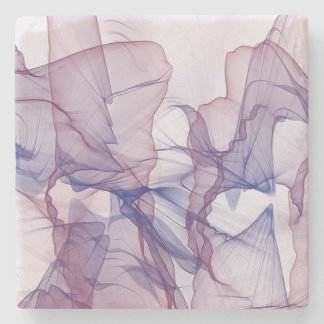 Abstracte witte rode blauwe en paarse waterverf stenen onderzetter