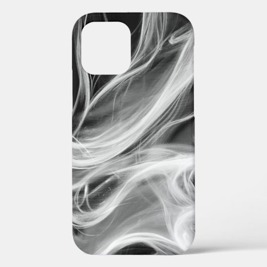 Abstracte witte rook op zwart Case-Mate iPhone case (Achterkant)