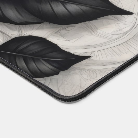 Abstracte witte roos bureaumat (Hoek)