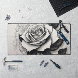 Abstracte witte roos bureaumat