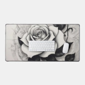 Abstracte witte roos bureaumat (Keyboard & Muis)