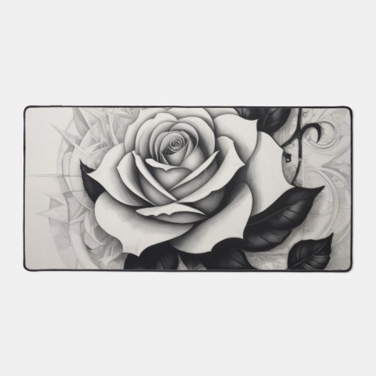 Abstracte witte roos bureaumat (Voorkant)