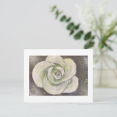 Abstracte witte roos op zwart achtergrond kaart (Staand voorkant)