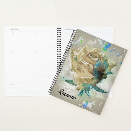 Abstracte witte Rose Planner (Display)