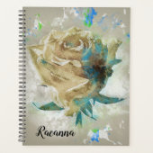 Abstracte witte Rose Planner (Voorkant)