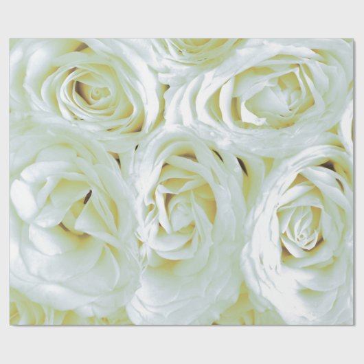 Abstracte witte rozen Tuin Elegant Floral Wrappin Cadeaupapier (Vlak)