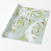 Abstracte witte rozen Tuin Elegant Floral Wrappin Cadeaupapier (Uitgerold)