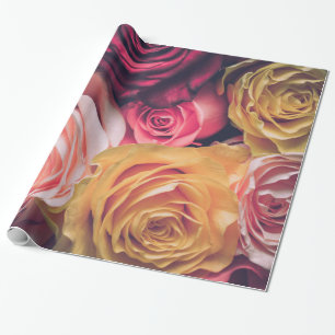 Abstracte witte rozen Tuin Elegant Floral Wrappin Cadeaupapier
