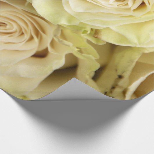 Abstracte witte rozen Tuin Elegant Floral Wrappin Cadeaupapier (Hoek)