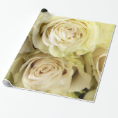 Abstracte witte rozen Tuin Elegant Floral Wrappin Cadeaupapier (Uitgerold)