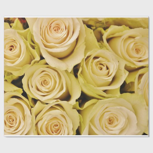 Abstracte witte rozen Tuin Elegant Floral Wrappin Cadeaupapier (Vlak)