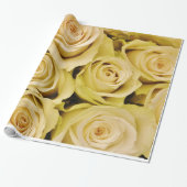 Abstracte witte rozen Tuin Elegant Floral Wrappin Cadeaupapier (Uitgerold)
