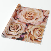Abstracte witte rozen Tuin Elegant Floral Wrappin Cadeaupapier (Uitgerold)