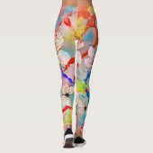 Abstracte witte vlinders kleurrijke verfspatten leggings (Achterkant)
