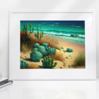 Abstracte woestijn door het Zee Beach schilderen