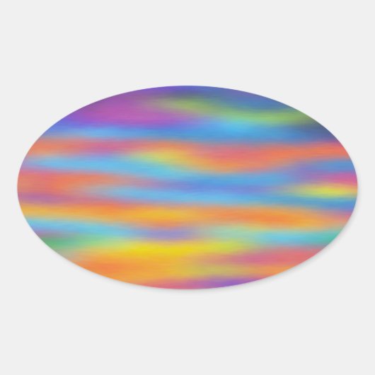 Abstracte woestijn - Sunset Sky Artwork Ovale Sticker (Voorkant)