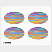 Abstracte woestijn - Sunset Sky Artwork Ovale Sticker (Vel)