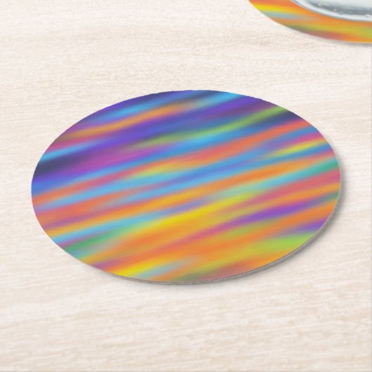 Abstracte woestijn - Sunset Sky Artwork Ronde Kartonnen Onderzetter (Gebogen)