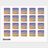 Abstracte woestijn - Sunset Sky Artwork Vierkante Sticker (Vel)