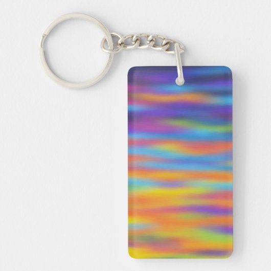 Abstracte Woestijn Zonsondergang Lucht Kunstwerk Sleutelhanger (Voorkant)