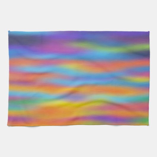 Abstracte Woestijn Zonsondergang Lucht Kunstwerk Theedoek (Horizontaal)