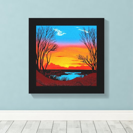 Abstracte woestijnachtergrond #2 canvas afdruk (Insitu (Houten vloer))