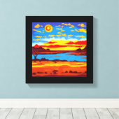 Abstracte woestijnachtergrond #4 canvas afdruk (Insitu (Houten vloer))