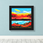 Abstracte woestijnachtergrond #5 Canvas Afdrukken (Insitu (Houten vloer))