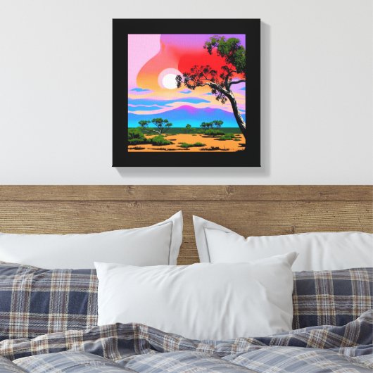 Abstracte woestijnachtergrond canvas afdruk (Insitu (Slaapkamer))