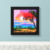 Abstracte woestijnachtergrond canvas afdruk (Insitu (Houten vloer))