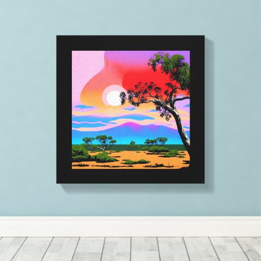 Abstracte woestijnachtergrond canvas afdruk (Insitu (Houten vloer))