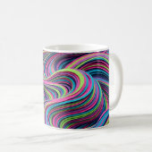 Abstracte woestijnduin neon rimpel koffiemok (Voorkant rechts)