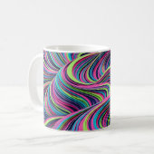 Abstracte woestijnduin neon rimpel koffiemok (Voorkant links)