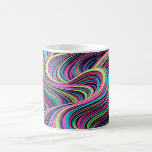 Abstracte woestijnduin neon rimpel koffiemok