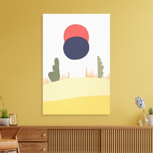 Abstracte woestijnmoonstijg canvas afdruk (Insitu (Woonkamer))