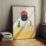 Abstracte woestijnmoonstijg poster<br><div class="desc">Abstract woestijnmoonstijglandschap,  met een faux canvas-effect ontwerp.</div>